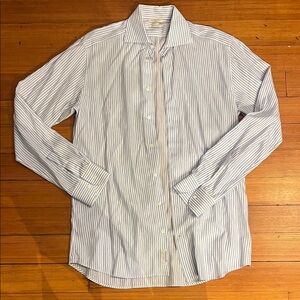 Suitsupply Blue and White Striped Dress Shirt